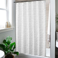 jinchan Fabric Small Stall Shower Curtain 48x72 inches Herringbone Zig Zag Inky Chevron Black and White Shower Curtain with Hook