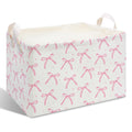 CIAEXRN Pink Bow Collapsible Storage Basket with Handles