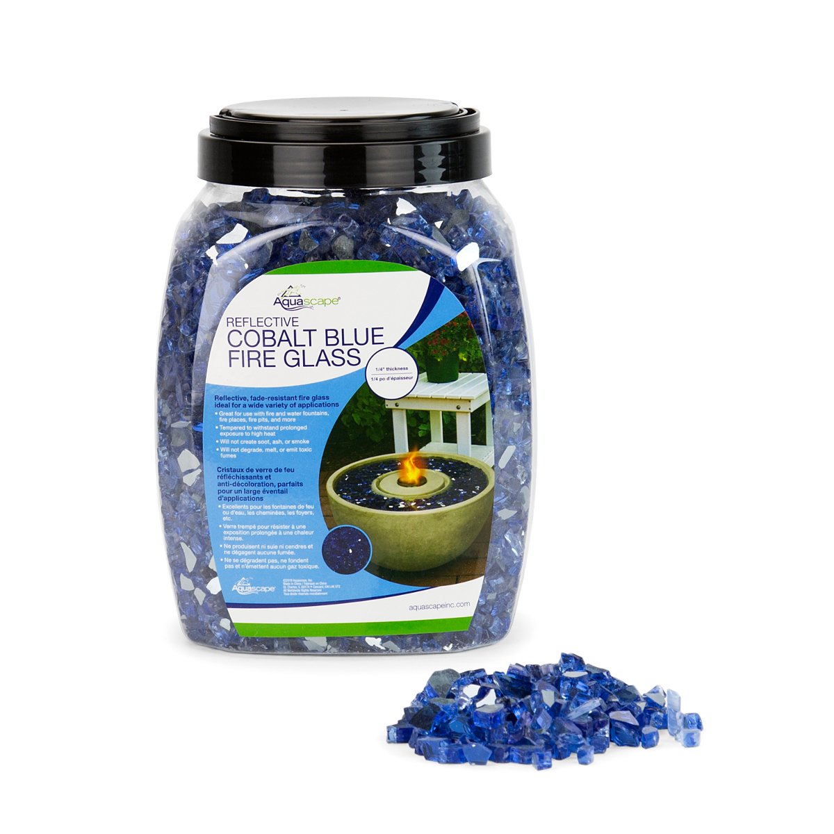 Aquascape Cobalt Blue Fire Glass For Use With Fire And Water Fountains, Fire Places, Fire Pits, And More, 1/4-Inch, 10-Pounds |