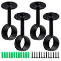 OperSeven 1-1/4 Inch 4 Packs Black Heavy Duty Stainless Steel Closet Rod End Supports Closet Pole Sockets Flange Rod Holder with