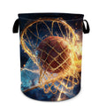 Basketball Sport Laundry Basket Collapsible Oxford Cloth Laundry Hamper with Handle Waterproof Clothes for Dorm Bathroom Bedroom