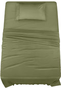 Utopia Bedding Twin Bed Sheets Set - 3 Piece Bedding - Brushed Microfiber - Shrinkage And Fade Resistant - Easy Care (Twin, Oliv