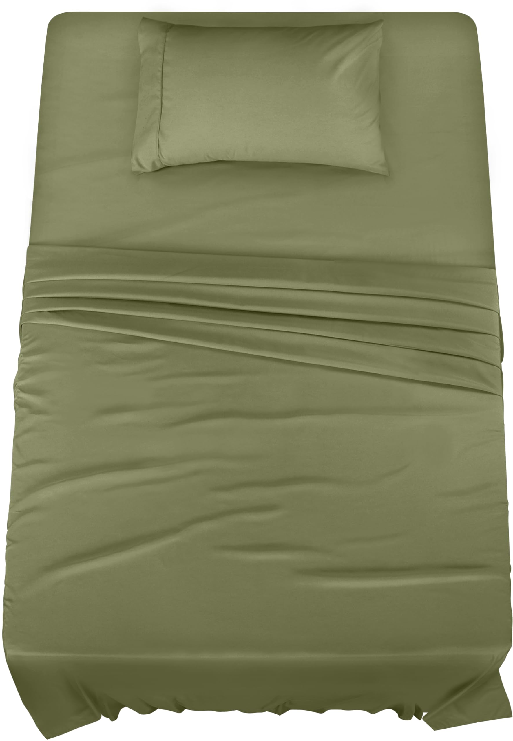 Utopia Bedding Twin Bed Sheets Set - 3 Piece Bedding - Brushed Microfiber - Shrinkage And Fade Resistant - Easy Care (Twin, Oliv