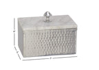 Deco 79 Marble Decorative Jewelry Box Jewelry Organizer With Marble Lid, Jewelry Holder 7'' X 5'' X 6'', Gray