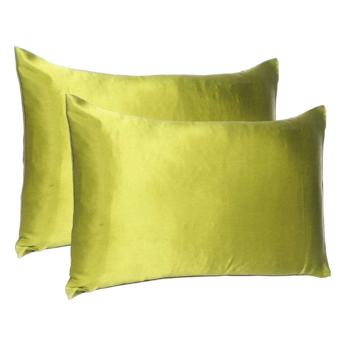 HomeRoots Lemongrass Dreamy Set of 2 Silky Satin King Pillowcases