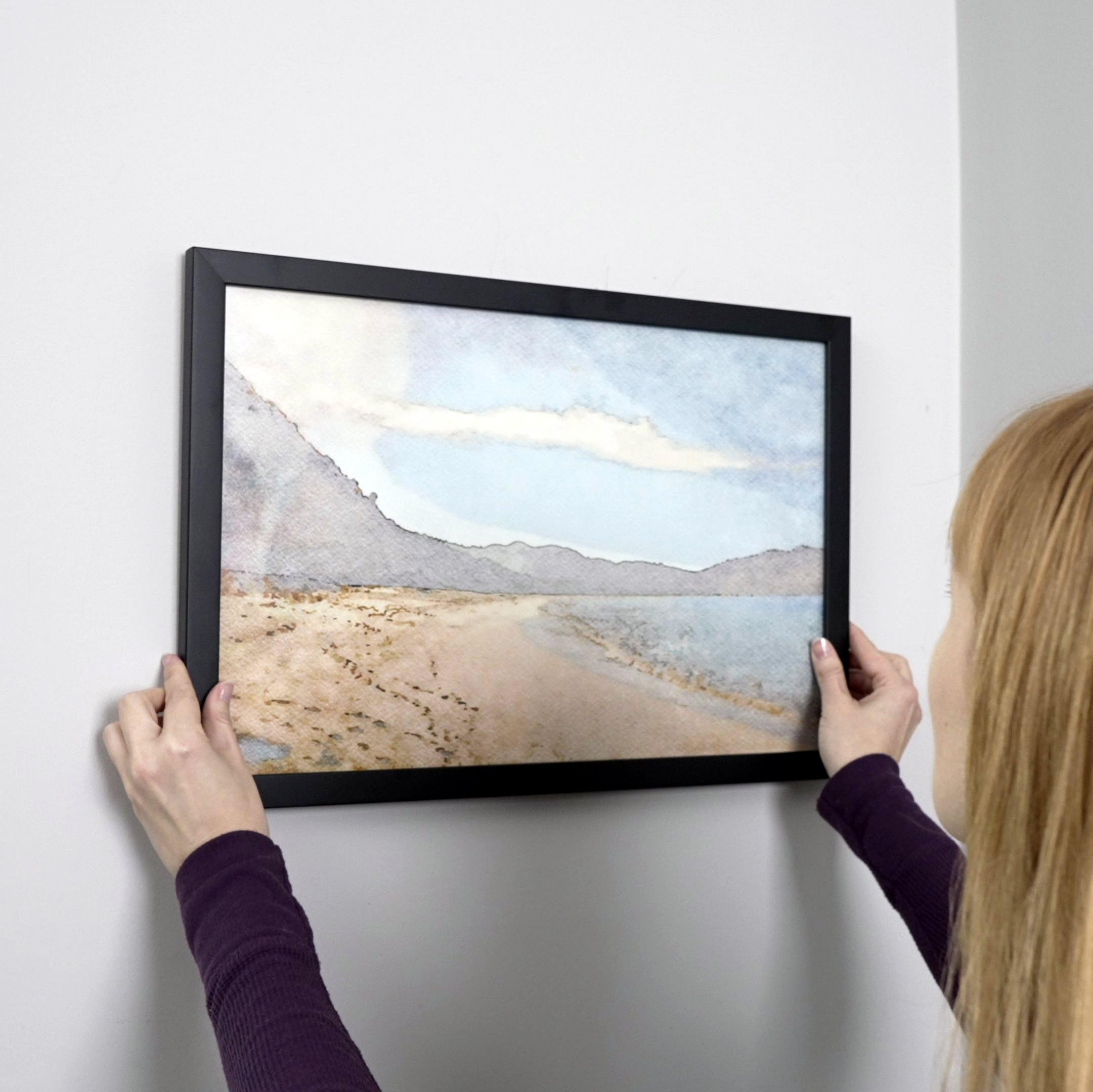 Countryarthouse 5X34 Frame Black Solid Pine Wood Picture Frame Includes Uv Acrylic Plexiglass, Acid Free Foam Backing Board And