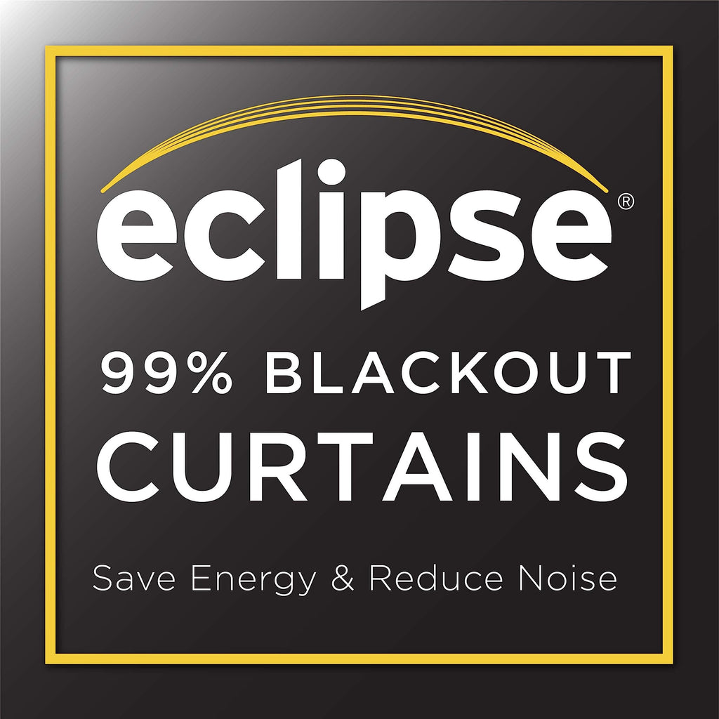 Eclipse Darrell Modern Blackout Thermal Rod Pocket Window Curtains For Bedroom Or Living Room (Single Panel), 37 In X 84 In, Whe