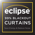 Eclipse Darrell Modern Blackout Thermal Rod Pocket Window Curtains For Bedroom Or Living Room (Single Panel), 37 In X 84 In, Whe