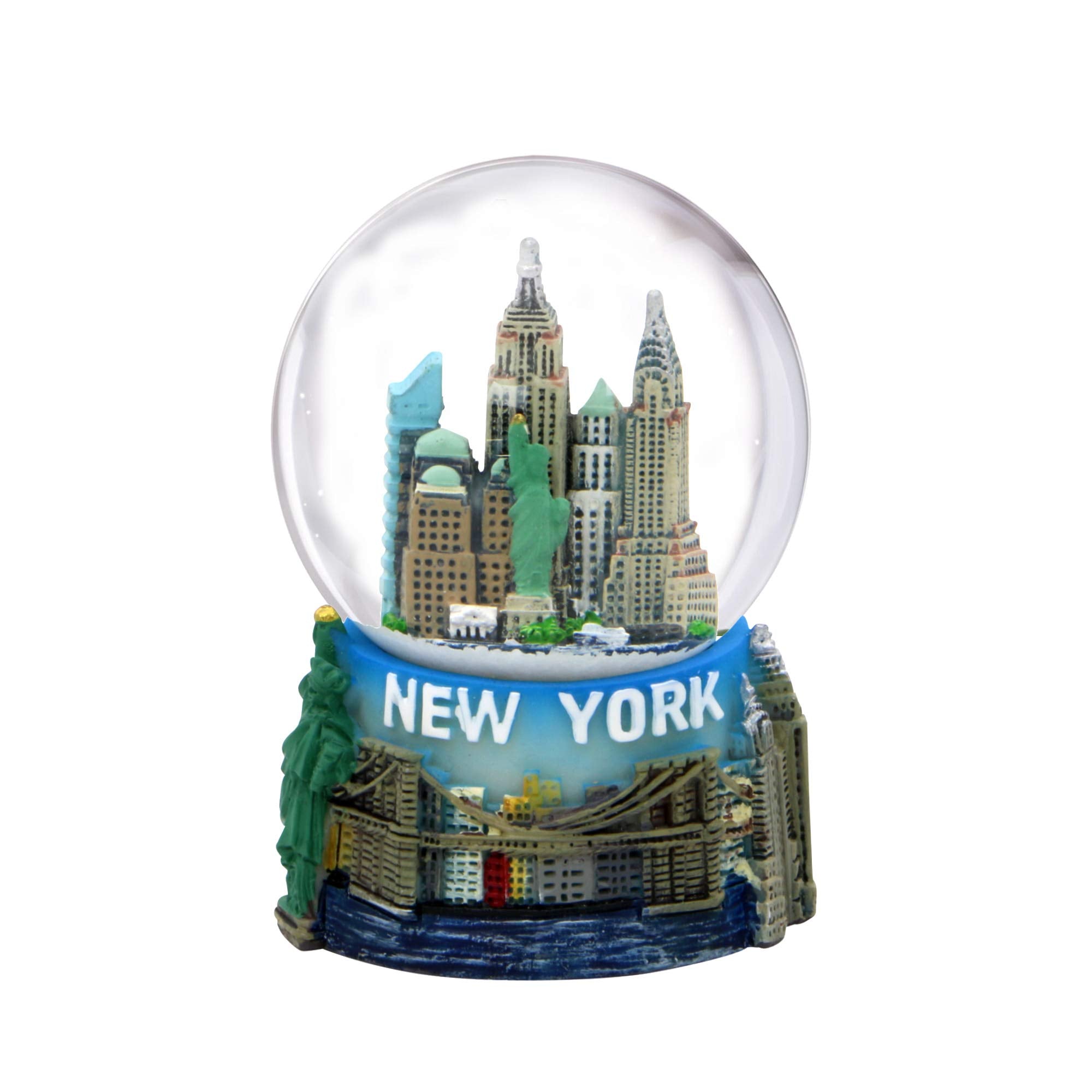 Mini New York City Snow Globe Featuring The NYC Skyline in This Souvenir Figurine with Statue of Liberty, 2.5 Tall (45mm)