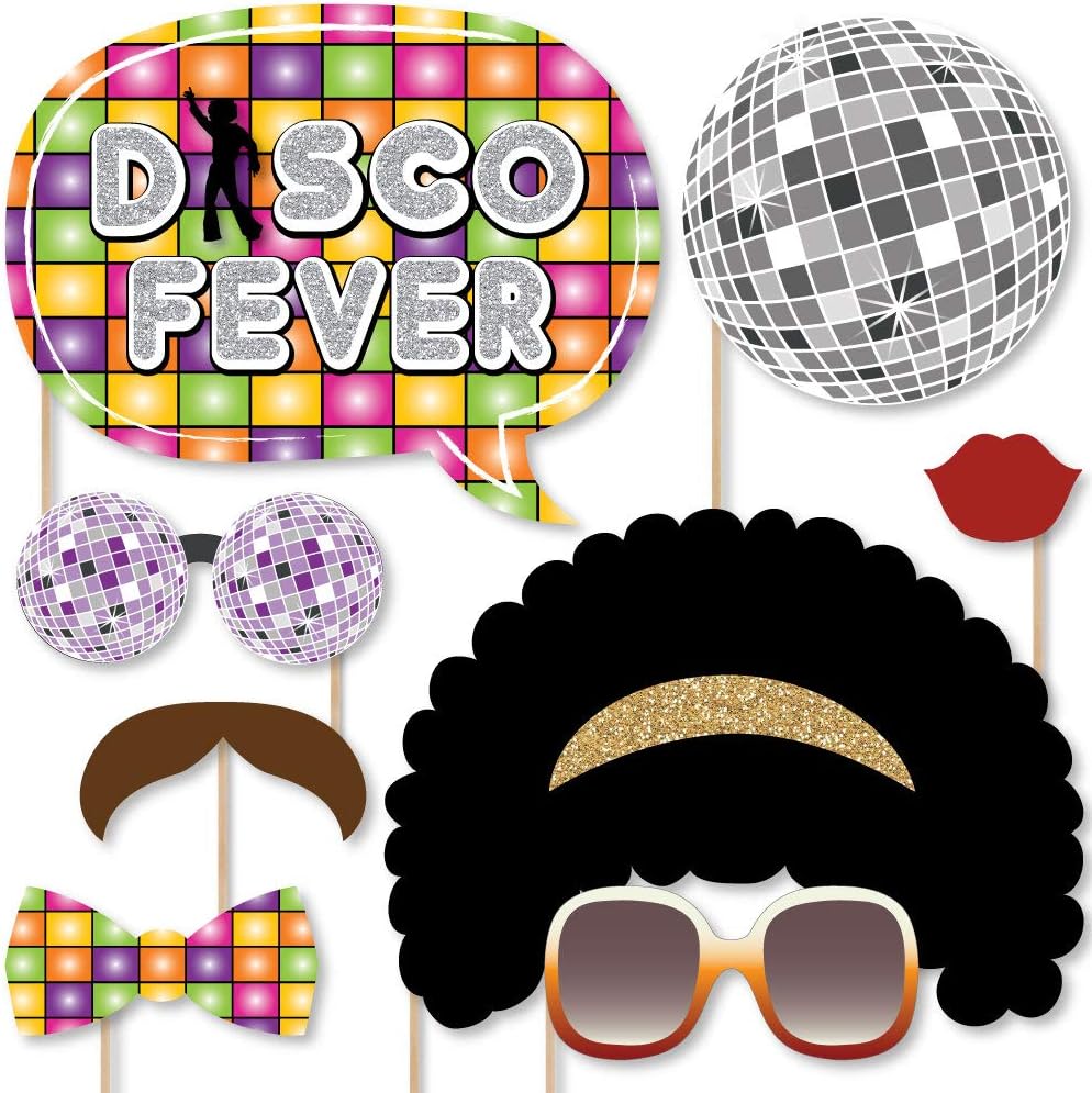 Big Dot Of Happiness 70'S Disco - 1970S Disco Fever Party Photo Booth Props Kit - 20 Count