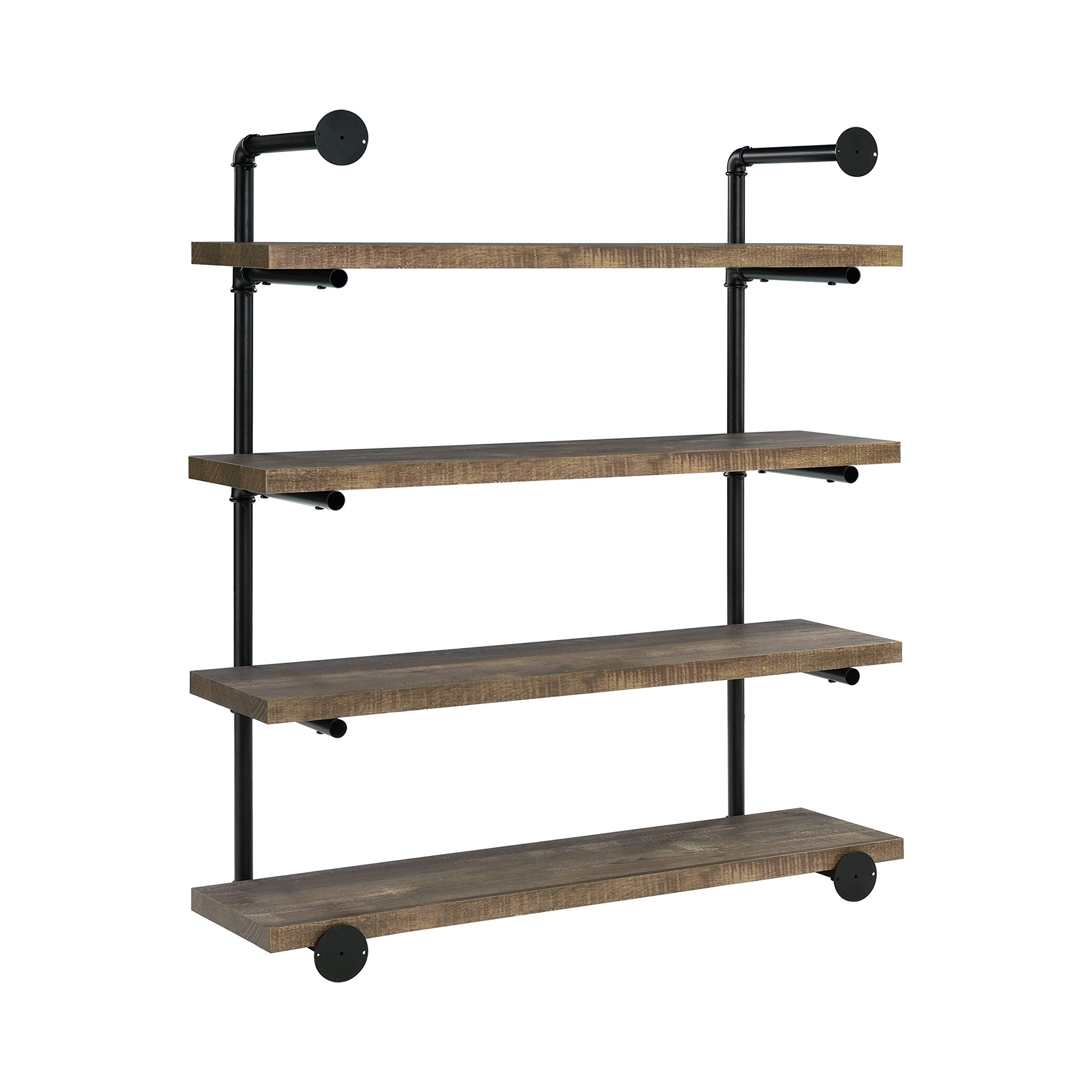 Coaster Home Furnishings 40-inch Wall Shelf Black and Rustic Oak