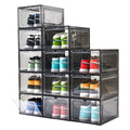 beehomay Large Shoe Boxes Clear Plastic Stackable,Drop Front Shoe Box with Clear Door, Shoe Containers For Sneaker Display,Fit u