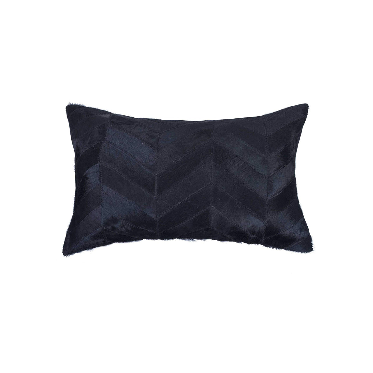 Homeroots Cowhide, Microsuede, Polyfill 12' X 20' X 5' Black Pillow