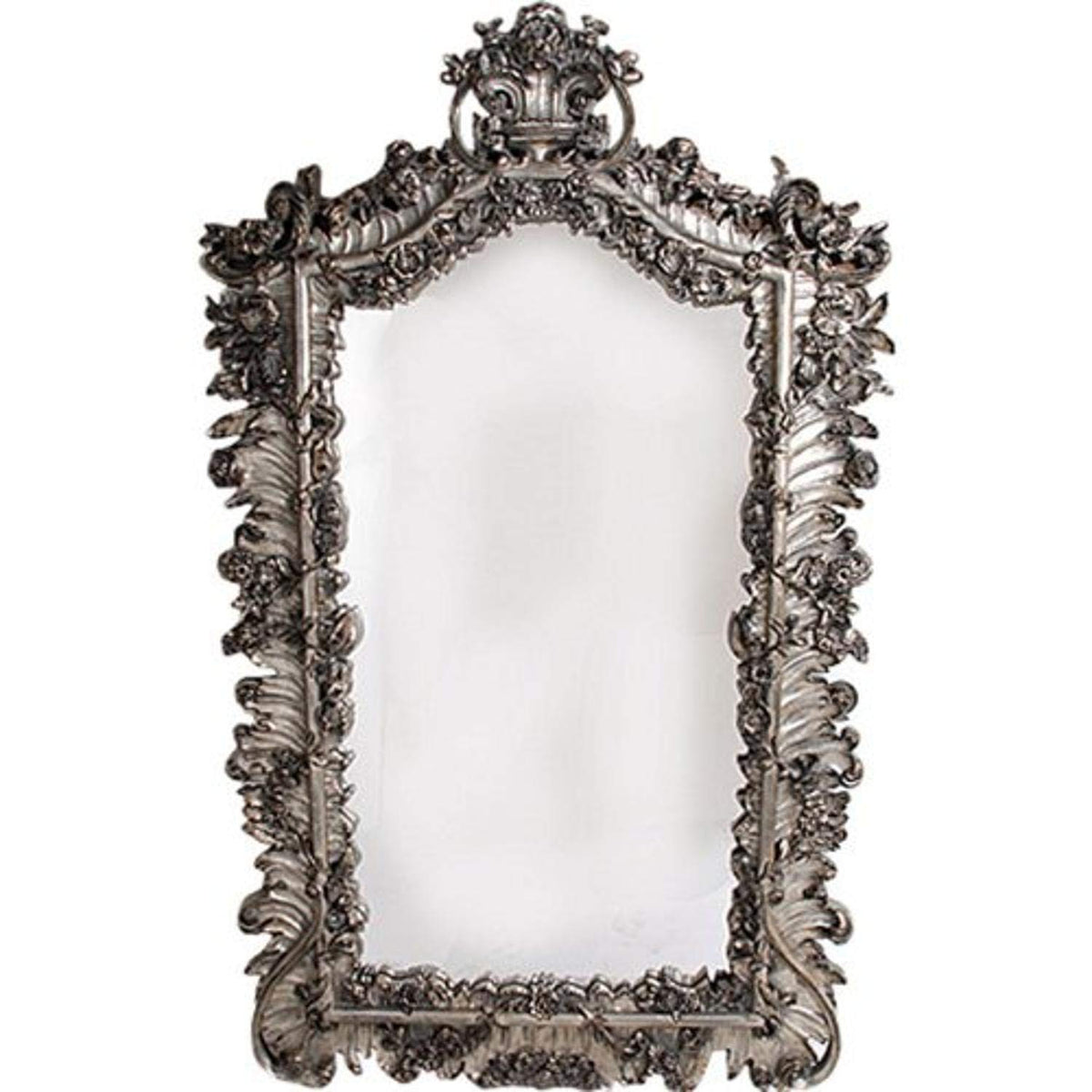 Timeless Reflections By Afd Home 10771925 Florette Mirror, Antique Silver Finish, Large