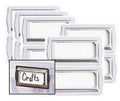 Self Adhesive Metal Bookplates For Books Cards 10Pcs Horizontal Clip Label Holders-Metal Drawer Tag Label Holder Silver Bookplat