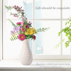 Unbreakable Vase For Flowers, Ceramic Look Plastic Vase For Home Decor, Living Room, Table (Seashell White)