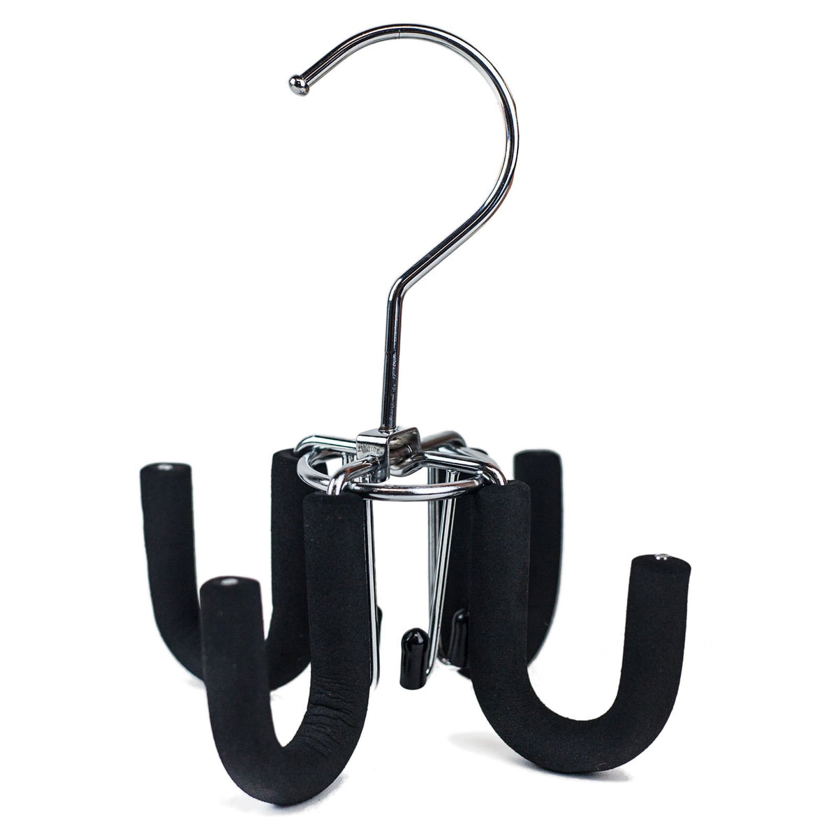 Huji 4 Hooks Swivel Belt Hanger Tie Scarves Necklace Purse Rack Clothes Organizer Closet Storage (1, Black Swivel Belt Hanger)