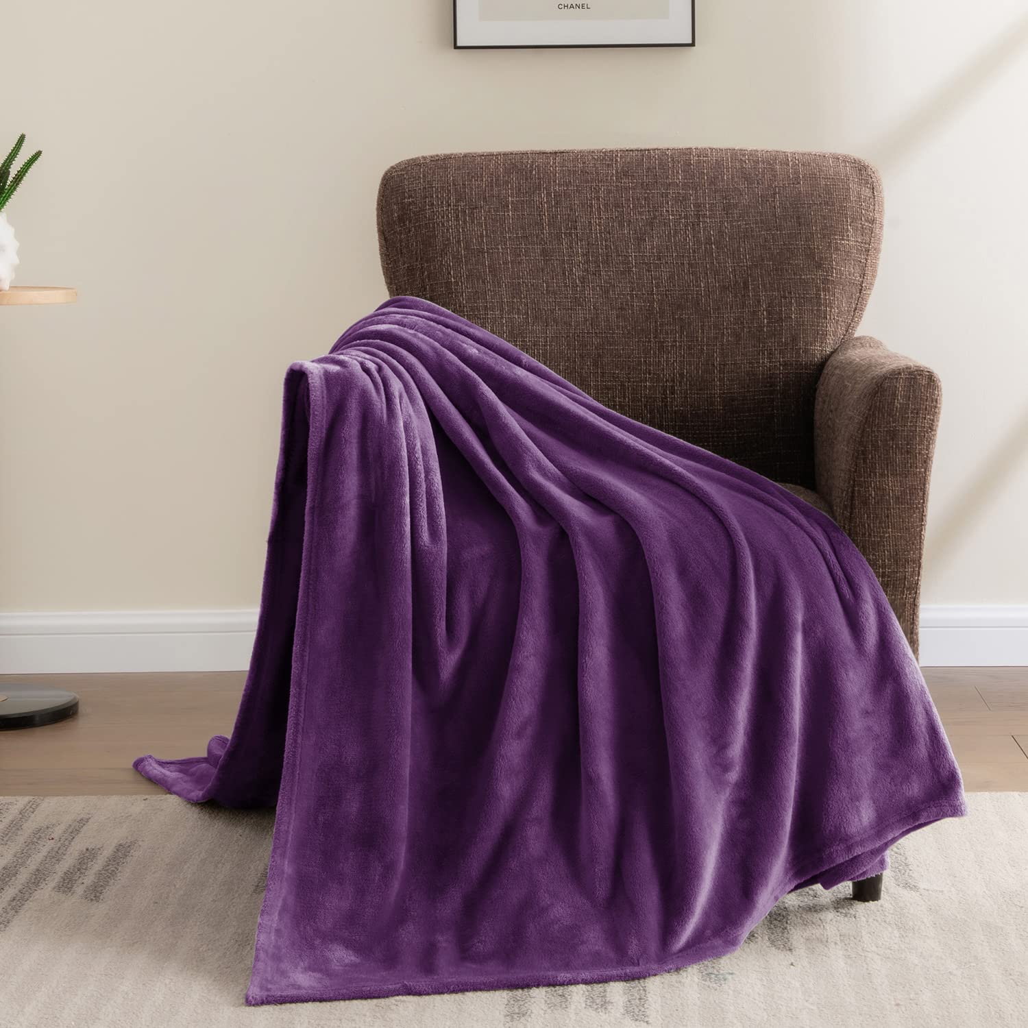 Bedelite Fleece Blanket Purple Throw Blankets For Couch & Bed, Luxury Plush Cozy Fuzzy Blanket 50' X 60', Super Soft Warm Ligh