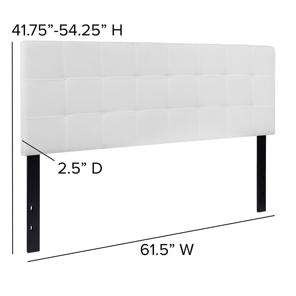 Flash Furniture Bedford Tufted Upholstered Queen Size Headboard In White Fabric
