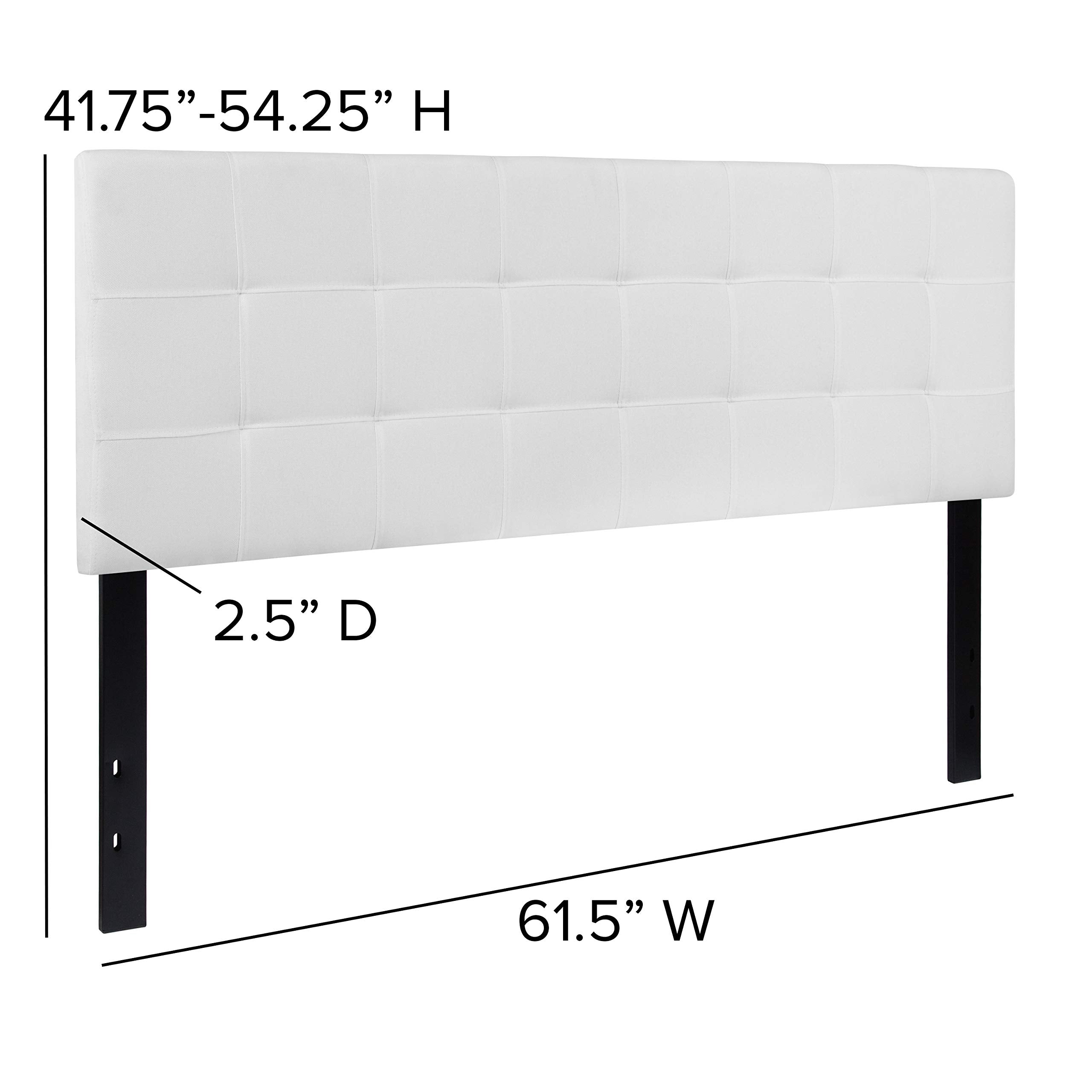 Flash Furniture Bedford Tufted Upholstered Queen Size Headboard In White Fabric