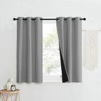 Nicetown Full Shade Curtain Panels, Pair Of Energy Smart & Noise Blocking Out Blackout Drapes For Dining Room Window, Thermal Insulated Guest Room Lined Window Dressing(Silver Grey, 37 X 40 Inch)