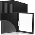 Teling 12 Pack Punchless Clamp Binder Folder 8.5X 11 Inch Binder With Metal Clip And Poly Covers, Ringless Binder Holds With Poc