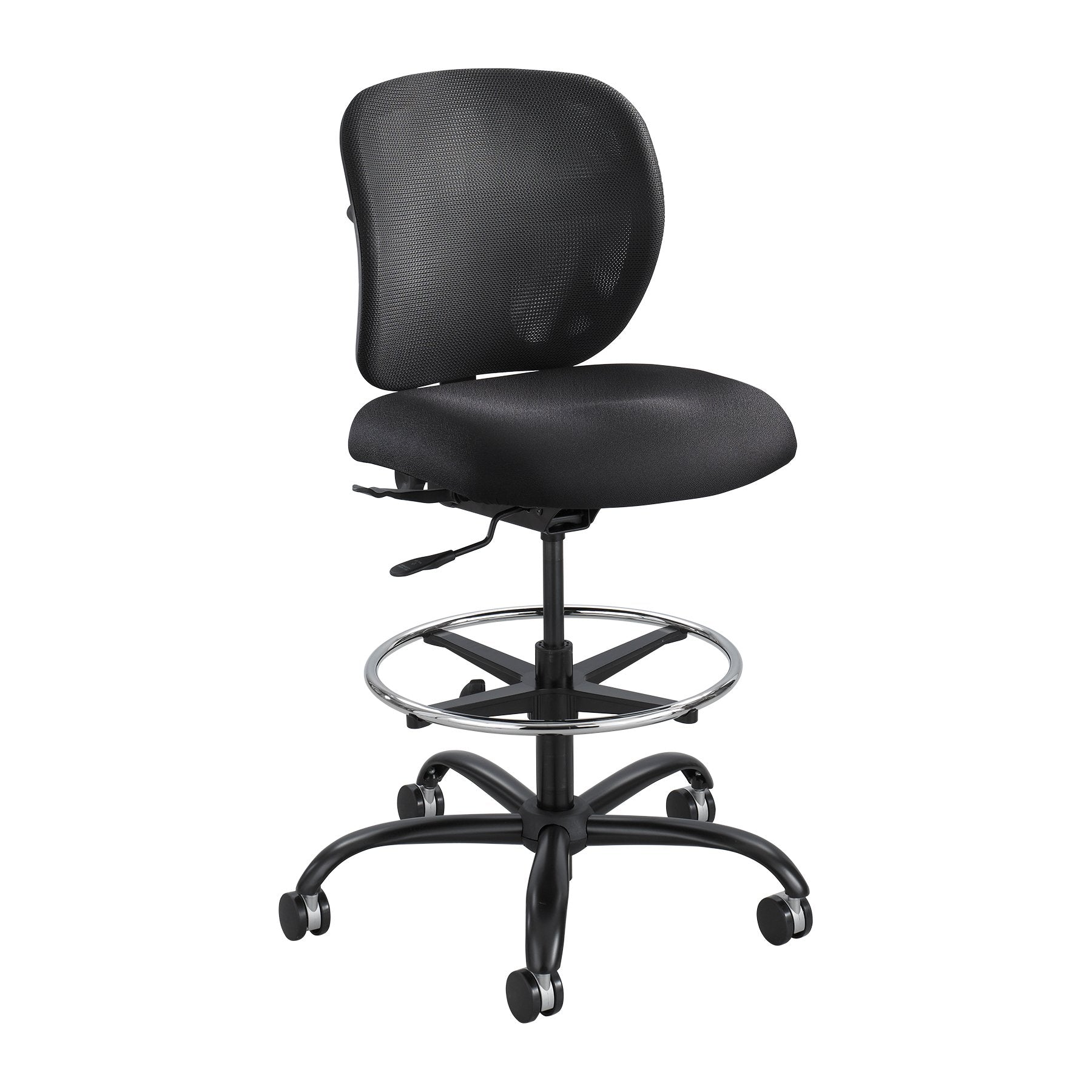 Safco Products Vue Heavy Duty Stool 3394BV, 24-7 Rated, 350 lbs Capacity, Ergonomic Mesh Back, 360 Swivel Seat, 5-Star Base