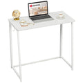 Wohomo Folding Desk, Small Writing Desk 39.4', Space-Saving Foldable Laptop Table Writing Workstation For Home Office, Easy Assembly, White
