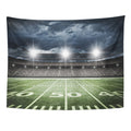 Emvency Tapestry Stadium Football Satdium Field Light Night Soccer Turf Home Decor Wall Hanging for Living Room Bedroom Dorm 60x
