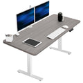 VIVO Electric 60 x 24 in Standing Desk, Memory Height Adjustment, 1B Series, Holds 220 lbs, One-Piece Dark Gray Top, White Frame
