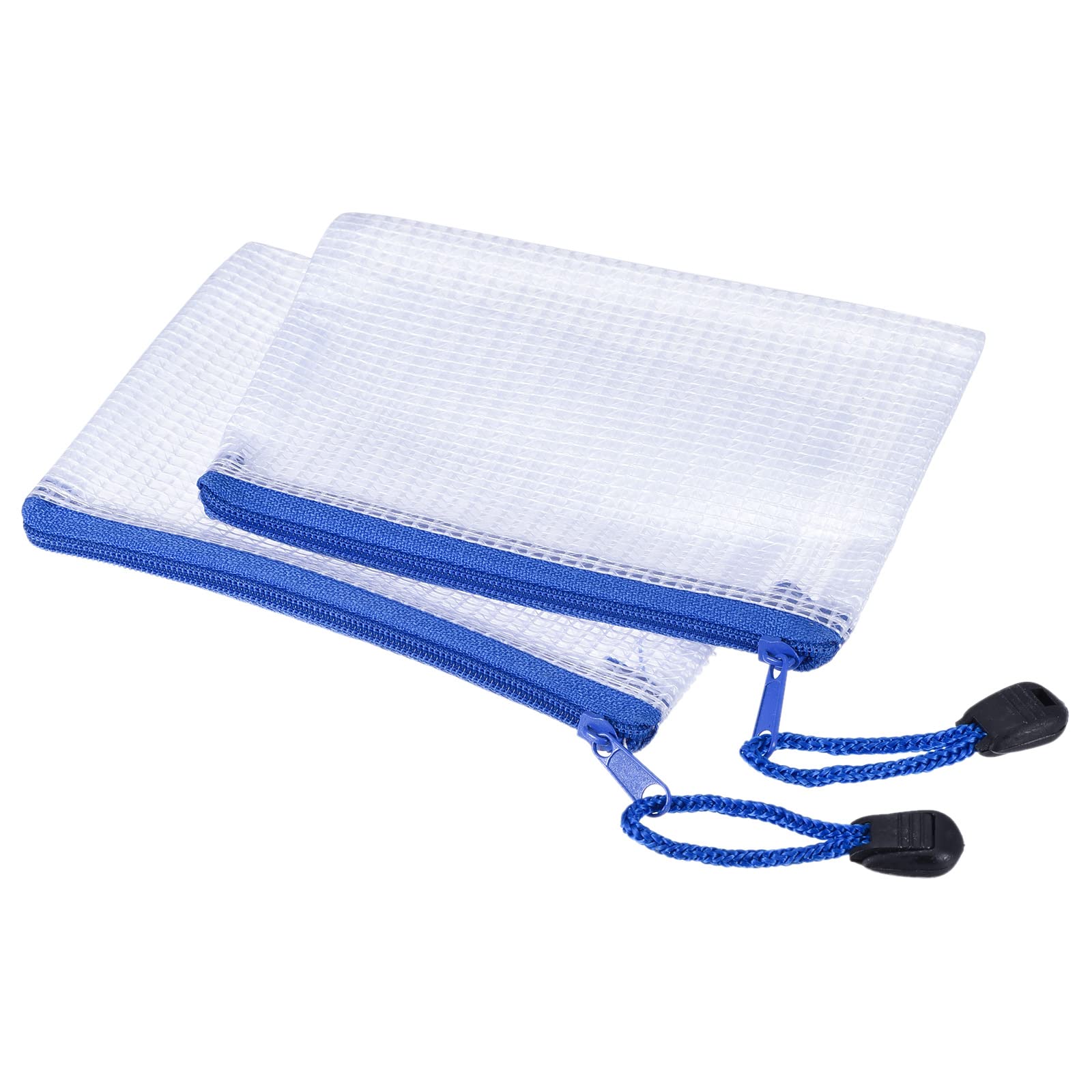 Meccanixity Mesh Zipper Bags, B8 Size File Document Pockets Bill Pouch Folders For Office Home Supply, White Pack Of 6