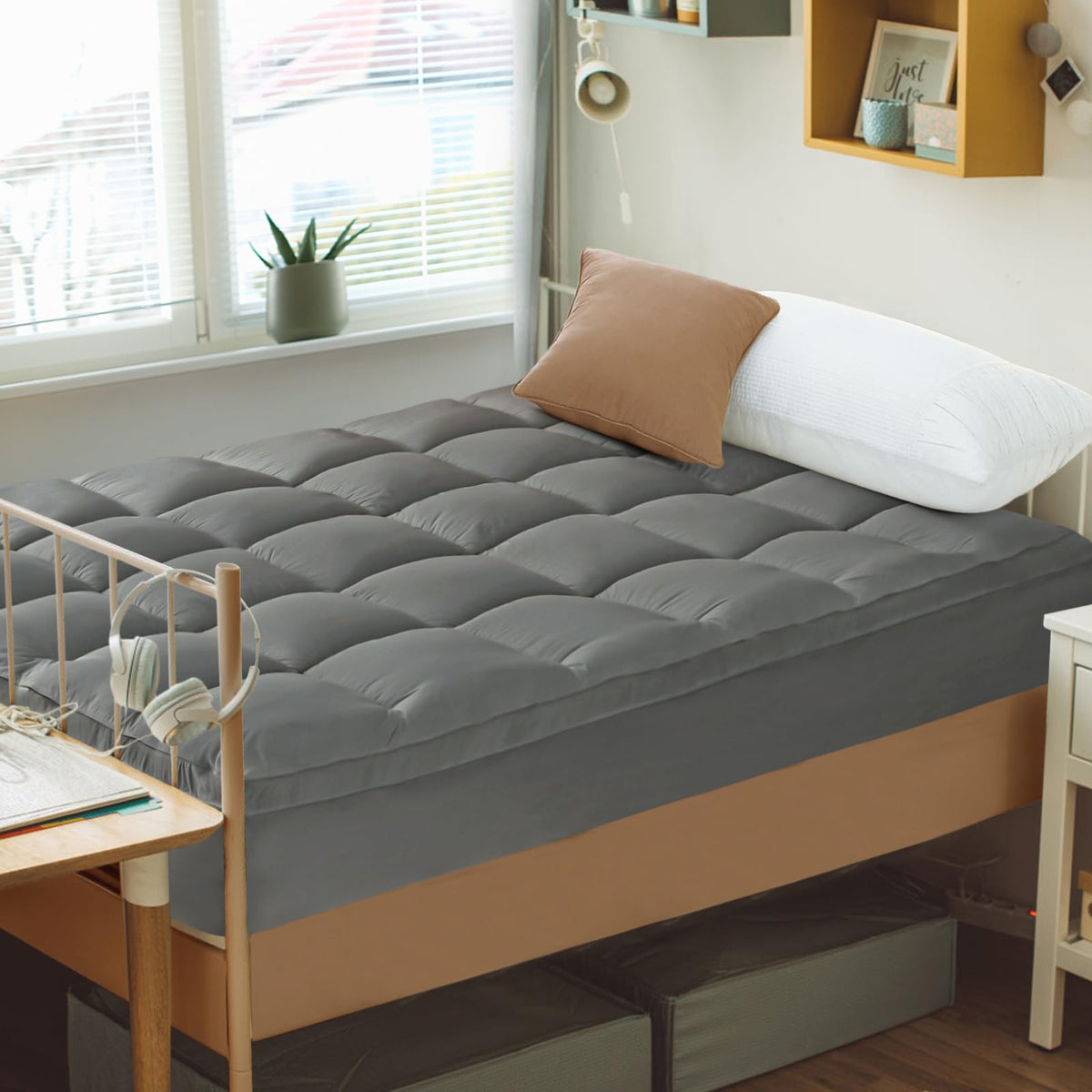 Cymula Twin Xl Mattress Topper, Extra Thick Mattress Pad Pillow Top For Deep Sleep, Soft Mattress Protector Cover With 8'-21'
