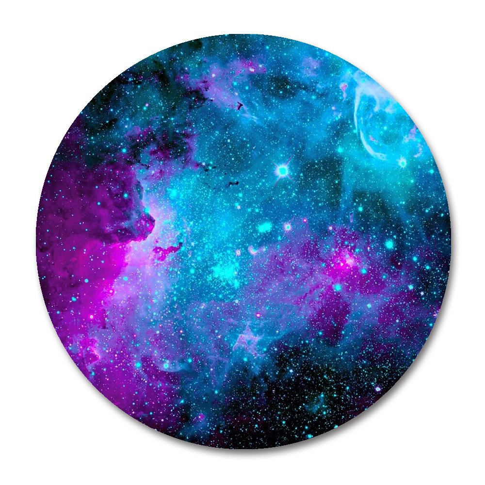 Smooffly Galaxy Round Mouse Pad, Blue Purple Galaxy Customized Round Non-Slip Rubber Mousepad Gaming Mouse Pad 7.87'X7.87' Inc