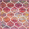 Unique Loom Trellis Frieze Collection Area Rug - Rounded (3 Square, Multi/ Black)