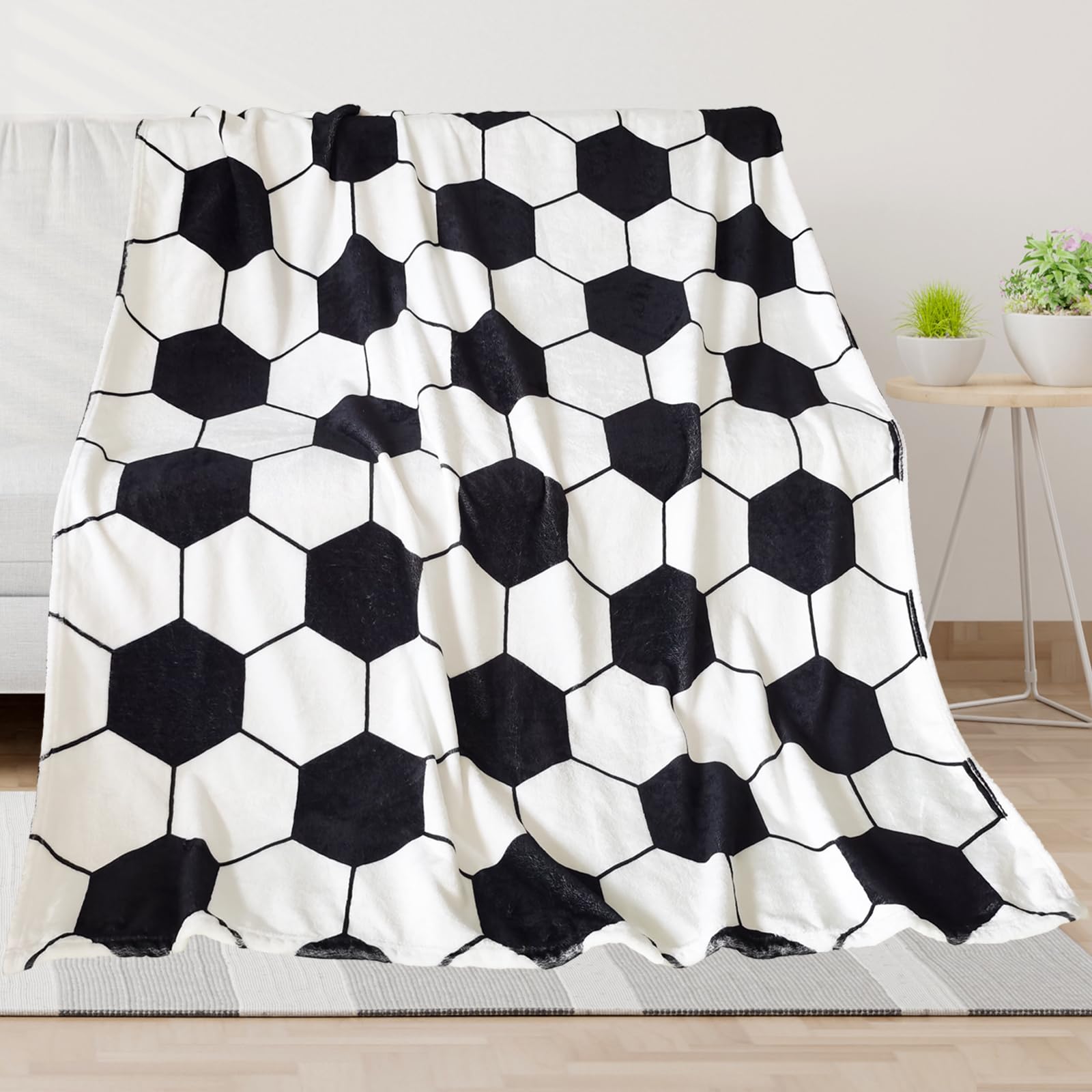Auivty Soccer Blanket Soccer Gifts For Boys 8-12 Soccer Team Coach Gifts Fleece Throw Blanket Kids Men Soccer Lover For Birthday