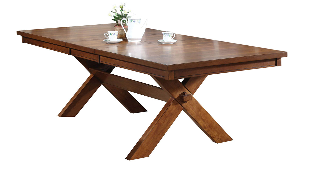 Acme Apollo Dining Table, Distressed Oak Finish