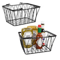 Bianco Twist Storage Basket | Sturdy Farmhouse Pantry Basket Storage With Handles  Wire Storage Basket Organizer For Home, Shel