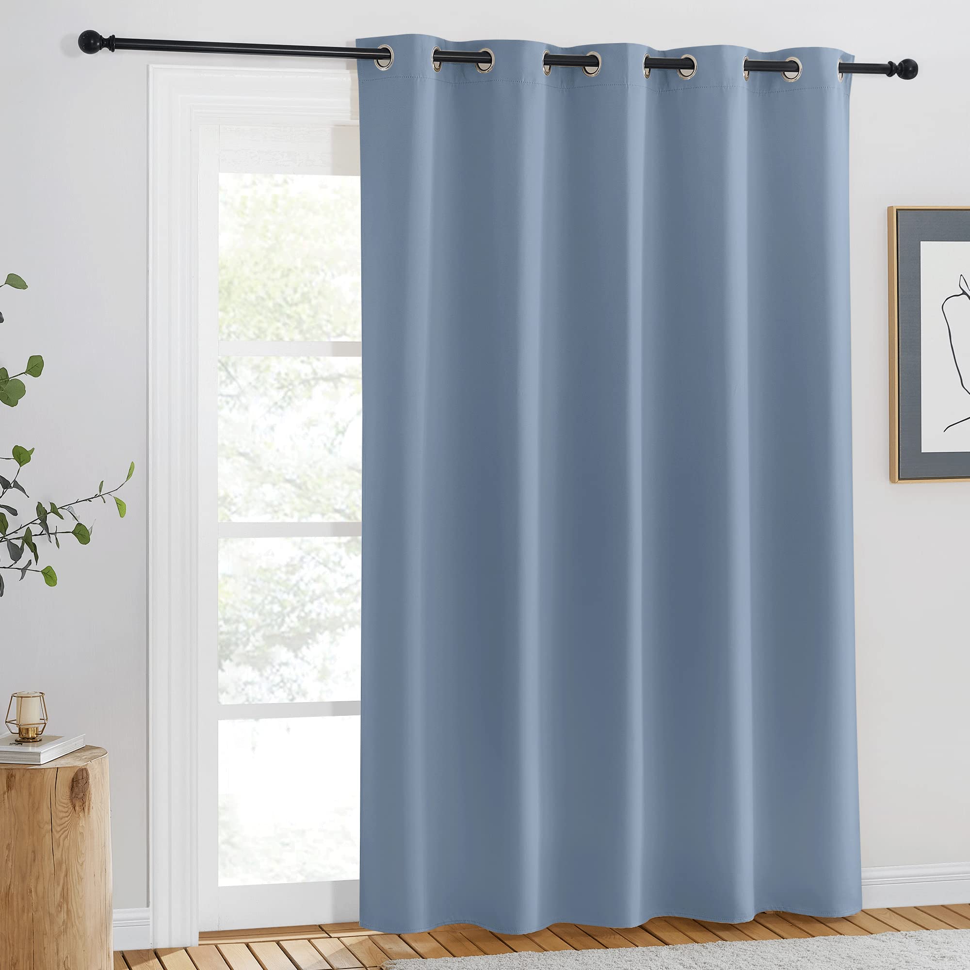 NICETOWN Blackout Curtains for Windows 84 inch Long - Window Treatment Thermal Insulated Solid Grommet Room Darkening Drapes for