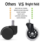 Office Chair Caster Wheels Set Of 5 Heavy Duty & Safe For All Floors Including Hardwood 3' Rubber Replacement For Desk Floor Mats