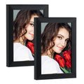 LBECUA 4x6 Picture Frame Set of 2, Wooden Picture Frames with HD Plexiglass Display Photo 4x6, Horizontal and Vertical for Wall 