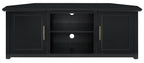 Crosley Furniture Camden Corner TV Stand for 65+ inch TVs, Entertainment Center with Storage Shelves, Black