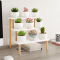 Tovacu Windowsill Plant Stand Shelf 3 Tiers Desktop Organization and Storage Shelf Bathroom Countertop Corner Cupcake Display St