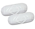 Rj Products Cotton Embroidery Bolsters Covers (Standard, White)  Set Of 2