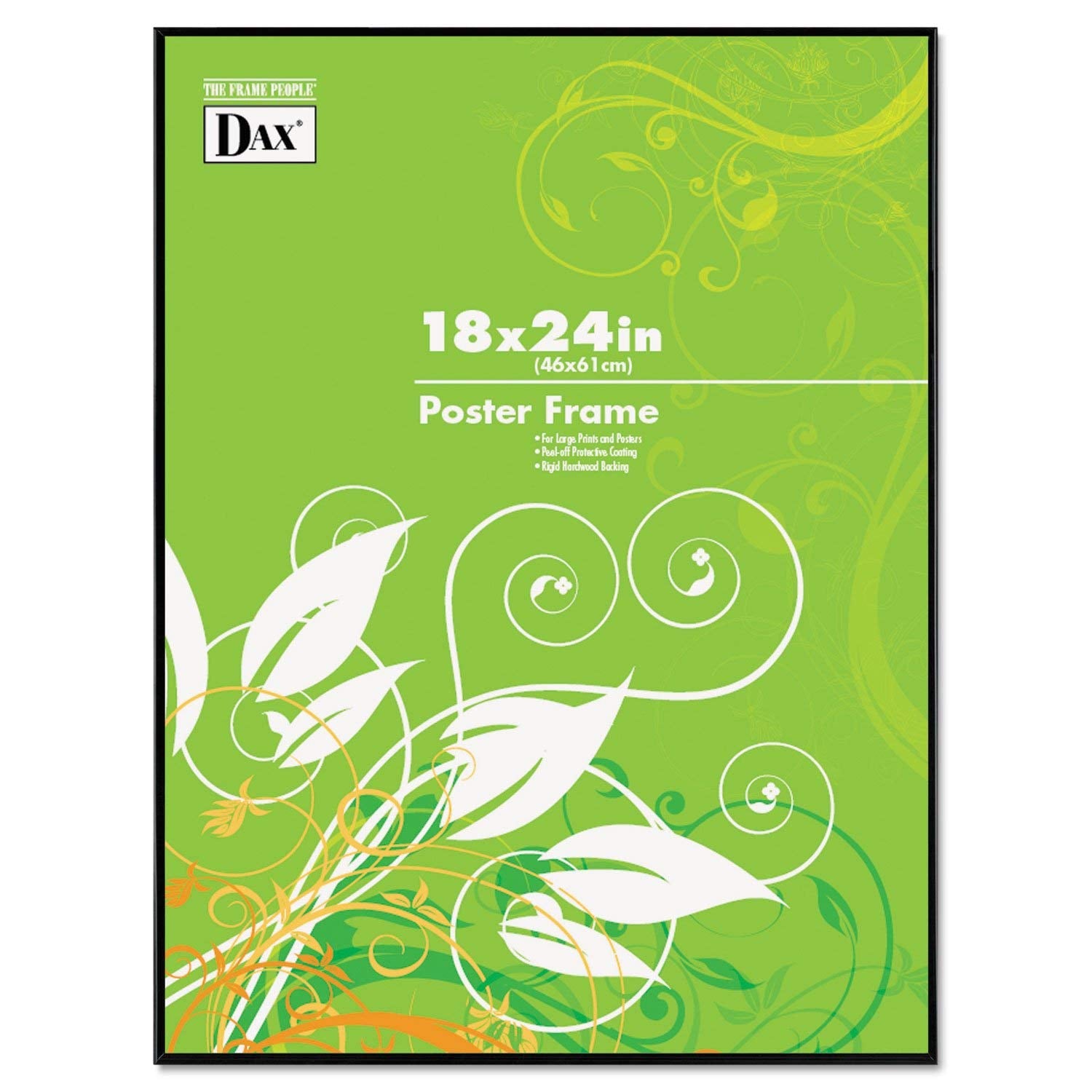 DAX N16018BT Coloredge Poster Frame, Clear Plastic Window, 18 x 24, Black