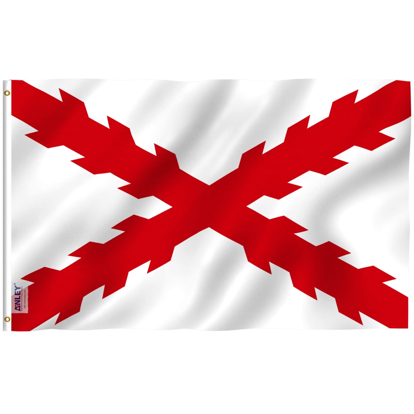 Anley Fly Breeze 3X5 Feet Cross Of Burgundy Flag - Vivid Color And Fade Proof - Canvas Header And Double Stitched - Spanish Empi