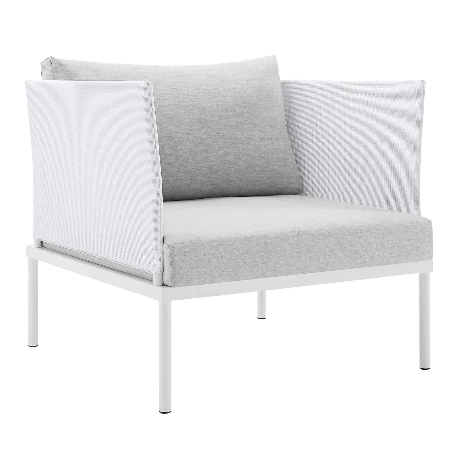 Modway EEI-4955-WHI-GRY Harmony Outdoor Patio Aluminum Armchair, White Gray