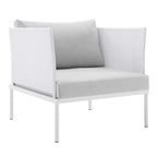 Modway EEI-4955-WHI-GRY Harmony Outdoor Patio Aluminum Armchair, White Gray
