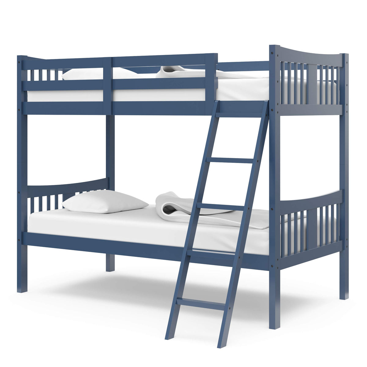 Storkcraft Caribou Twin-over-Twin Bunk Bed (Navy) - GREENGUARD Gold Certified, Converts to 2 individual twin beds