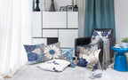 Comminy Blue Grey Pillow Covers 18X18 Set Of 6 Decorative Daisy Flower Throw Pillow Cover For Couch Modern Pillow Case For Patio