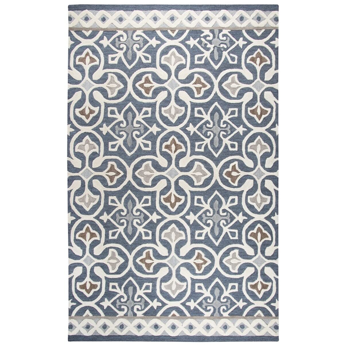 Rizzy Home Alora Decor Lavine 9' X 12' Blue/Gray/Natural/Taupe/Gray Hand-Tufted Area Rug